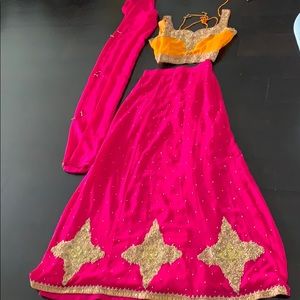 chaniya choli saree outfit